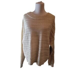 Universal Thread Sweater Womens Sz XXL Beige Chunky Cable Knit Crew Neck